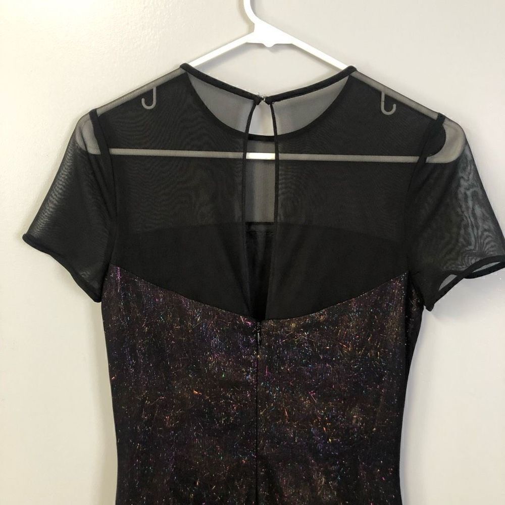 sheer overlay long colorful metallic hair confetti cap sleeve vintage y2k - Picture 4 of 11